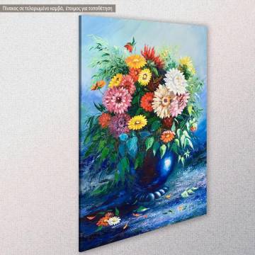 Πίνακας σε καμβά μπουκέτο σε βάζο Bouquet of wild flowers in a vase Όψη 1 2