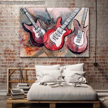 Πίνακας σε καμβά Guitar music
