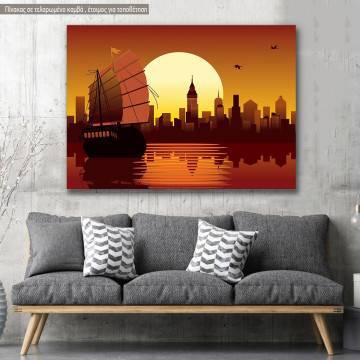 Πίνακας σε καμβά ηλιοβασίλεμα, Oriental sunset