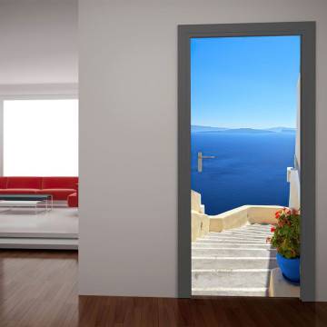 Door sticker Santorini, view from above