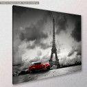 Canvas print Paris, Retro car @ Eiffel, side