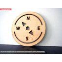 Wooden decorative figure, coaster compass