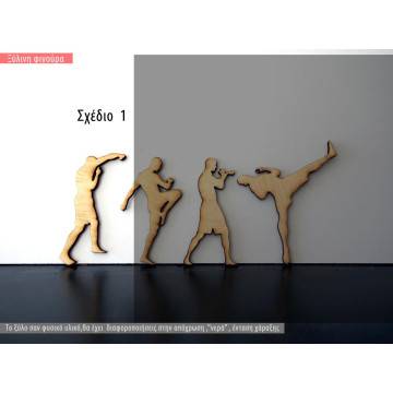 Ξύλινες φιγούρες Boxing muay thai