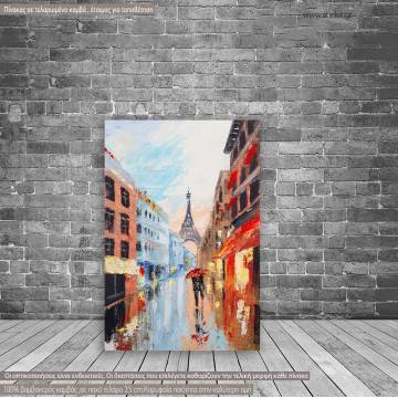 Canvas print Couple walking on the streets of Paris
