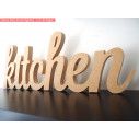 Ξύλινη λέξη kitchen αυτοστήρικτη
