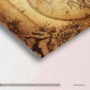Canvas print Vintage world map 1733,  3 panels, detail