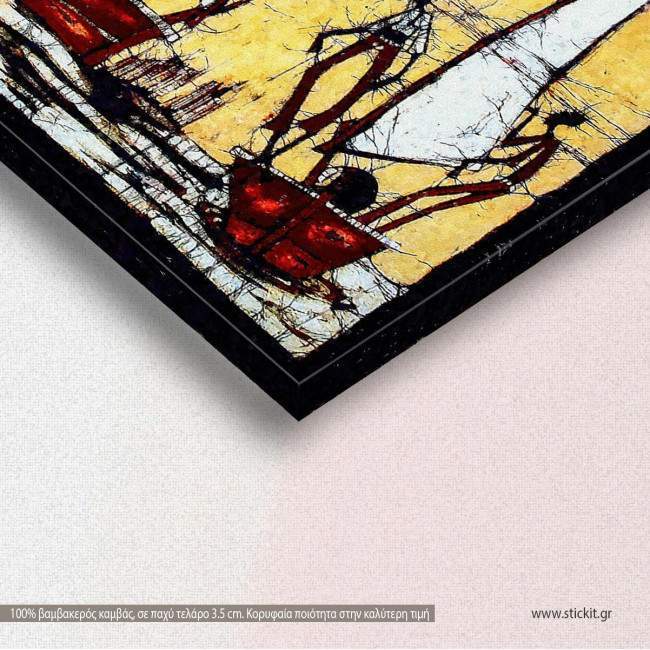 Canvas print African scene batik style, detail