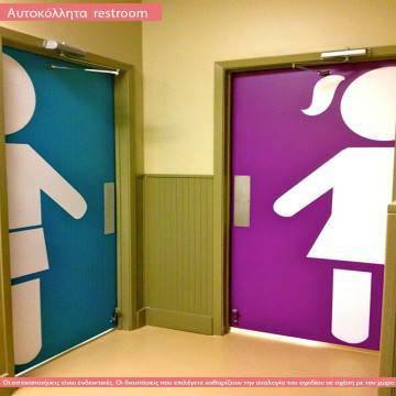 Door sticker Boy girl, restroom
