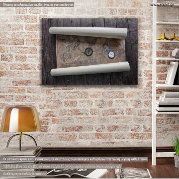 Canvas print Old map on table