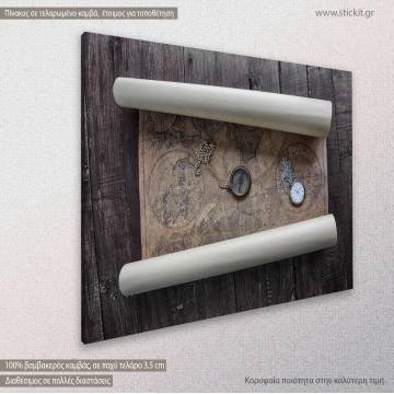 Canvas print Old map on table Framed canvas View 1 2