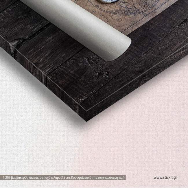 Canvas print Old map on table, detail