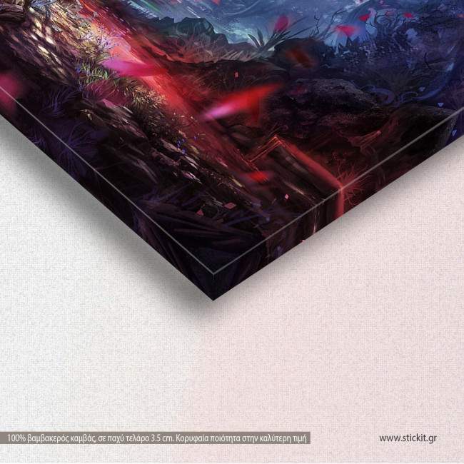 Canvas print Beautiful forest - digital art,  3 panels, detail