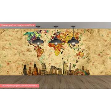 Wallpaper World map panoramic