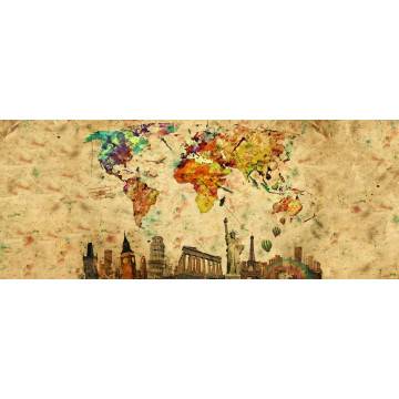 Wallpaper World map panoramic 2