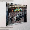 Baloon taxi street art, πίνακας σε καμβά, κοντινό