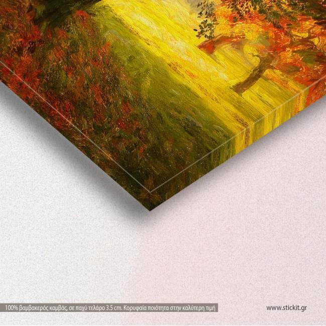 Autumn forest road, πίνακας σε καμβά, λεπτομέρεια
