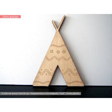 Wooden Teepee tent  decorative figure