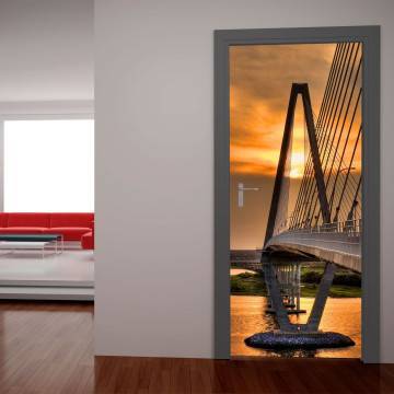 Door sticker Bridge at sunset