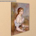Canvas print Young girl with daisies, Renoir, side