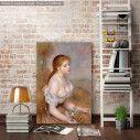 Canvas print Young girl with daisies, Renoir