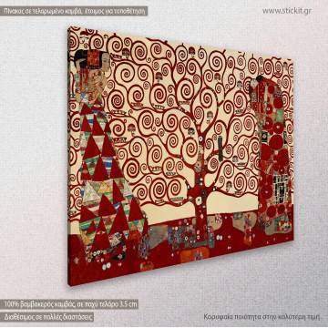 Canvas print Tree of life red, (original G. Klimt), reproduction 2
