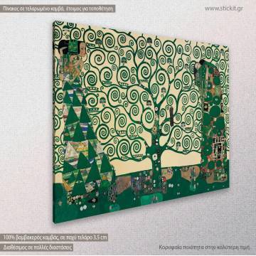 Canvas print Tree of life green (original Klimt), reproduction 2
