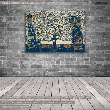Canvas print Tree of life blue, (original G. Klimt), reproduction
