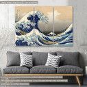 Canvas print The great wave off Kanagawa,  3 panels