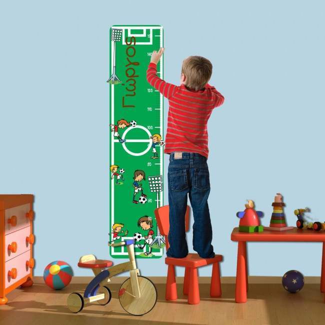 Αυτοκόλλητα τοίχου παιδικά υψομετρητής, ποδόσφαιρο