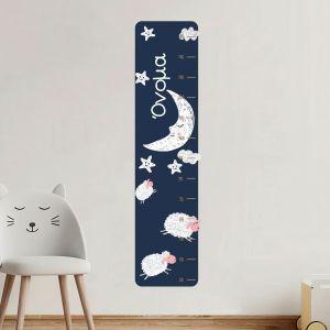 Wall stickers height measure, Sheeps, moon, stars with name