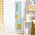 Wall stickers height measure, Giraffe  and bird