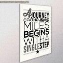 Canvas print A journey of a thousand miles, Black & White, side