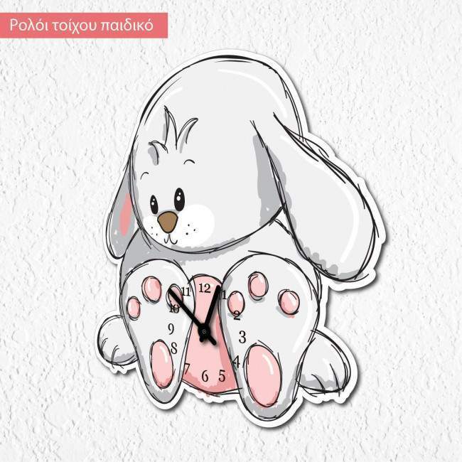 Rabbit wall clock kids