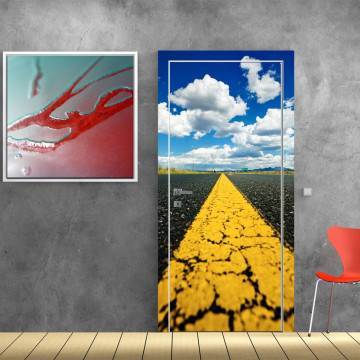 Door sticker Horizon road