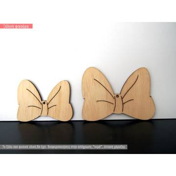 Wooden bow tie decorative figure