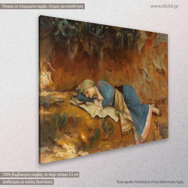 Canvas print Laying girl, Rallis, side