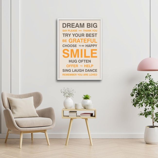 Πίνακας σε καμβά Dream Big house rules Καμβάς τελαρωμένος Όψη 11