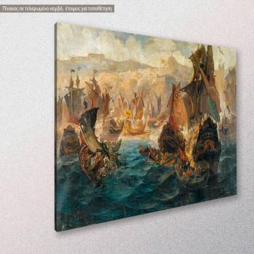 Πίνακας ζωγραφικής Η εισβολή των σταυροφόρων στην Κωνσταντινούπολη, Χατζής, αντίγραφο σε καμβά 2