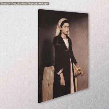 Canvas print Village girl with basket Panorios View 1 2