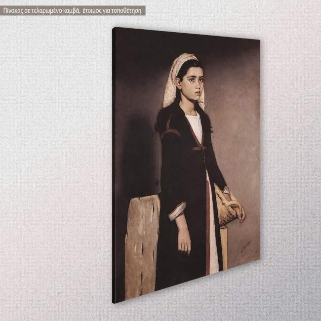 Canvas print Village girl with basket, Panorios, side