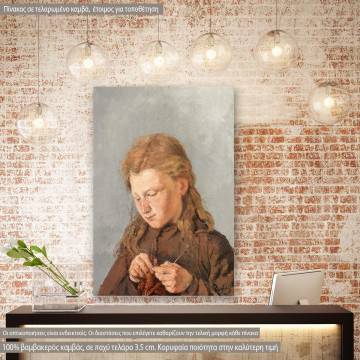 Canvas print Girl weaving, Pantazis