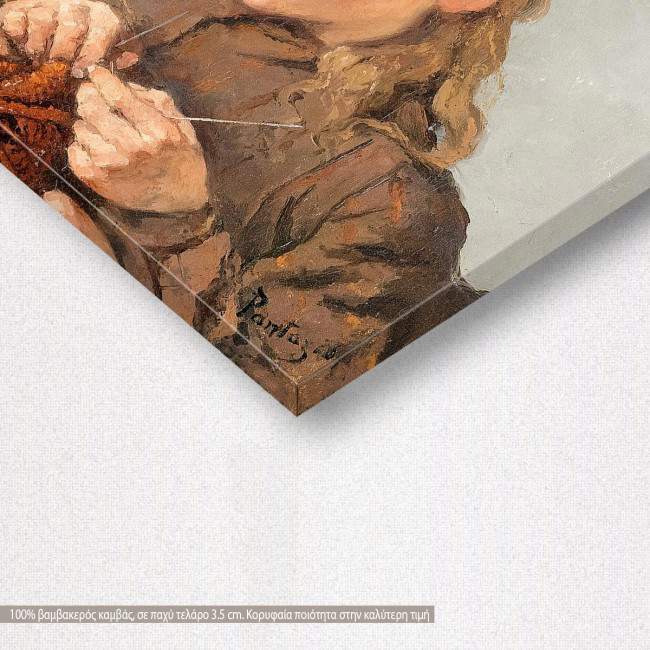 Canvas print Girl weaving, Pantazis, detail