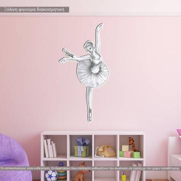  wooden decorative figure ballerina scetch