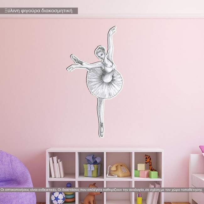  wooden decorative figure ballerina scetch