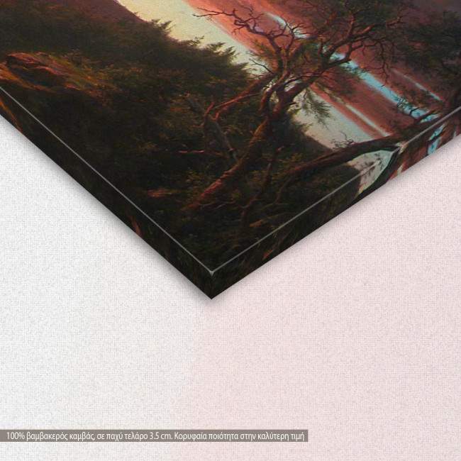 Twilight in the wilderness by F. E. Church, αντίγραφο - αναπαραγωγή πινακα σε καμβά, λεπτομέρεια