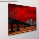 Canvas print Red sunset on the bridge, side