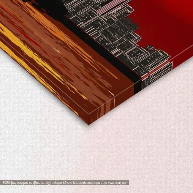 Canvas print Red sunset on the bridge, detail