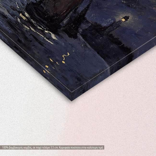Canvas print Shipping by moonlight, Monet, detail