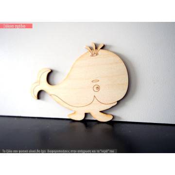 Wooden decorative figure whale 2