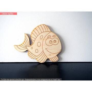 Wooden decorative figure fish